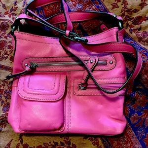 Pink Daniel leather cross body bag
